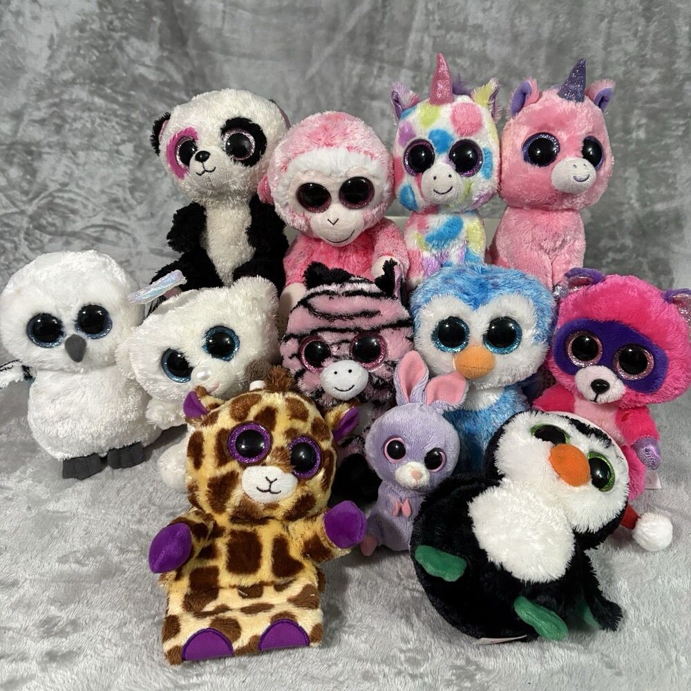 Ty Beanie Boos Vintage & Modern Plush Toy Bundle Lot - 12 Pieces Y2K Collection